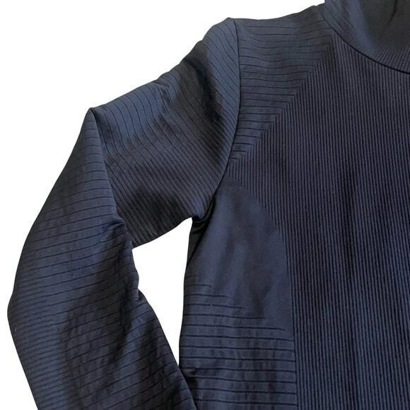 Athleta Flurry Blizzard Rib Turtleneck Shirt Long Sleeve Top  Black Sz M - Picture 5 of 11